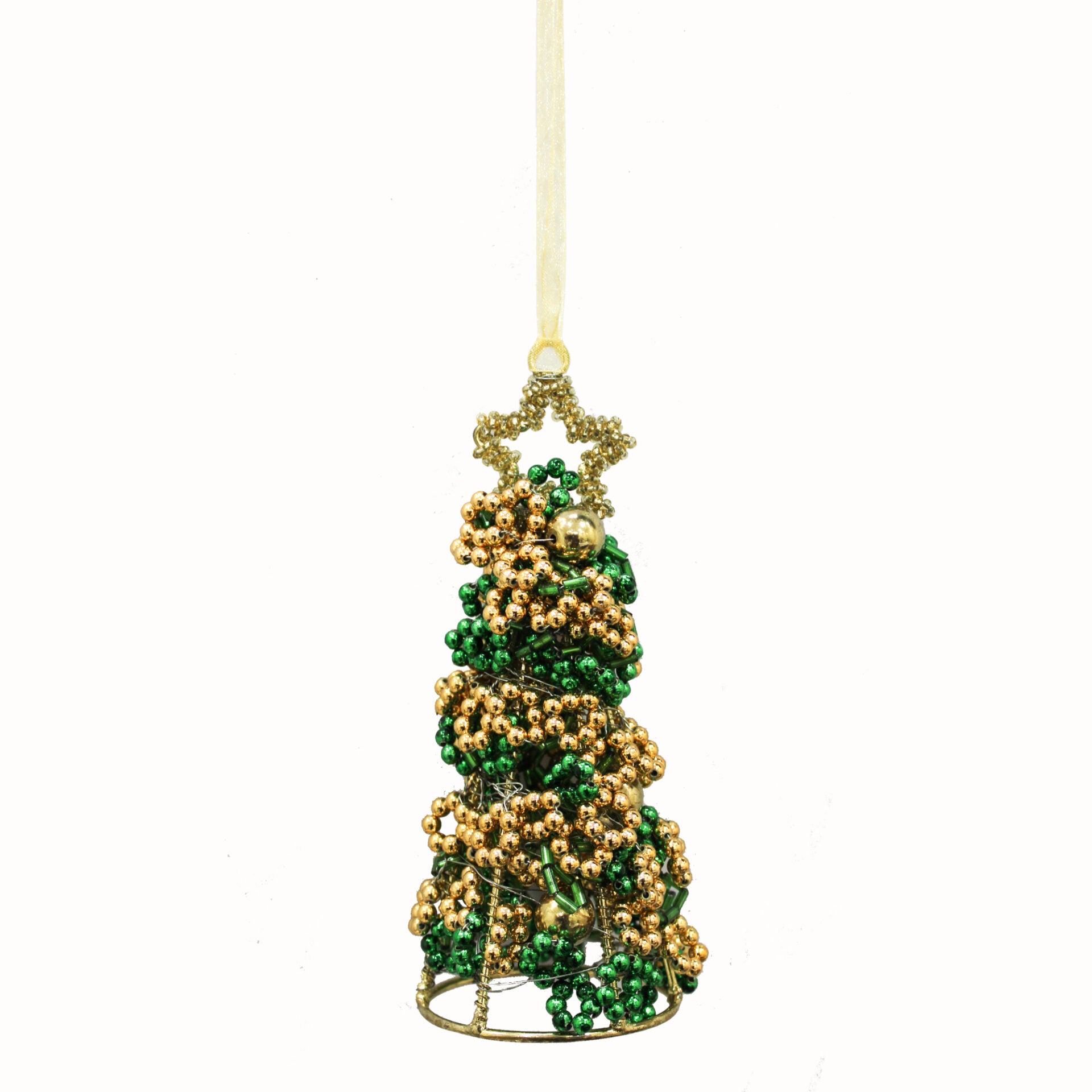 Set of 4 Beaded Tree Shaped for Christmas Tree Decoration